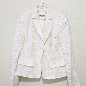 TRIXI SCHOBER White Embellished Women's Blazer Size 10